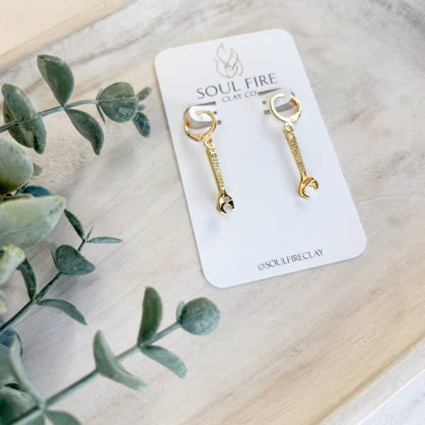 Soul Fire Clay Earrings - Wrench Dangles